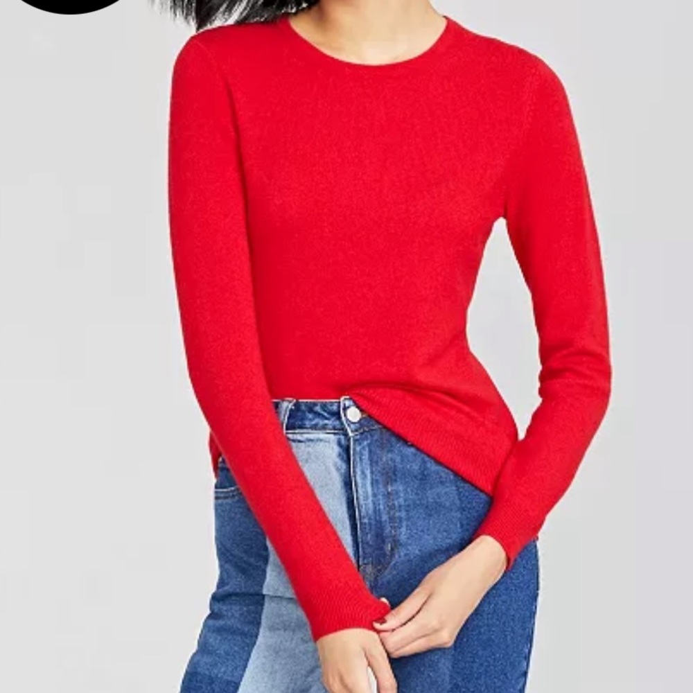 Red cashmere sweater